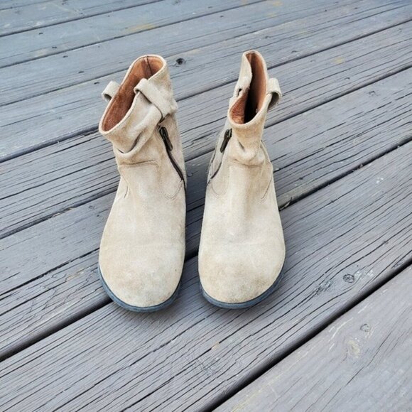 Birkenstock Sarnia Taupe Waxed Suede Leather Slouchy Boho Ankle Boots Booties 37 - Picture 5 of 8